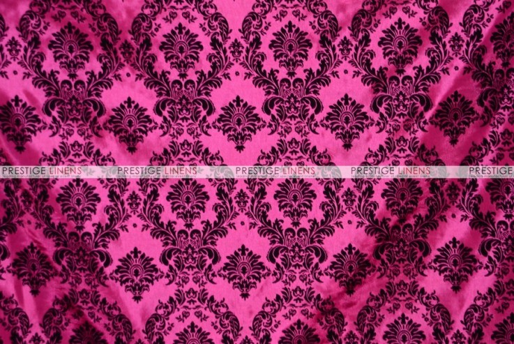 Flocking Damask Taffeta Chair Cover - Hot Pink/Black