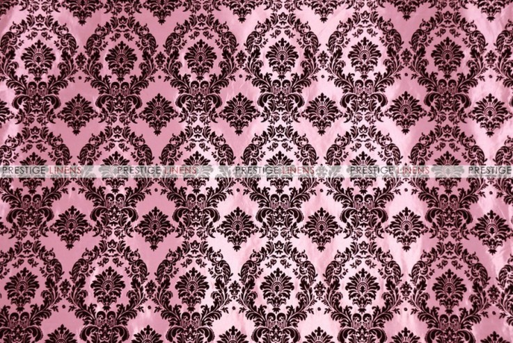Flocking Damask Taffeta Chair Cover - Pink/Black