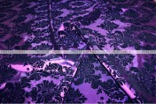 Flocking Damask Taffeta Chair Cover - Purple/Black