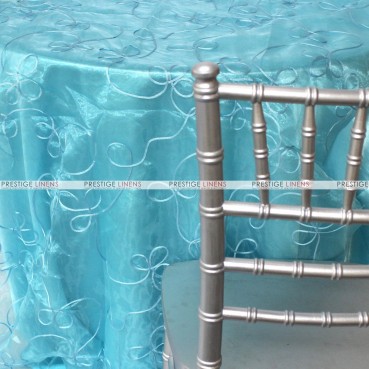 Fantasia Sheer Table Linen - Aqua