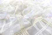 Plaid Sheer Table Linen - Ivory/White