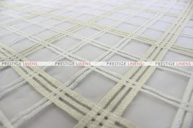 Plaid Sheer Table Linen - Ivory/White