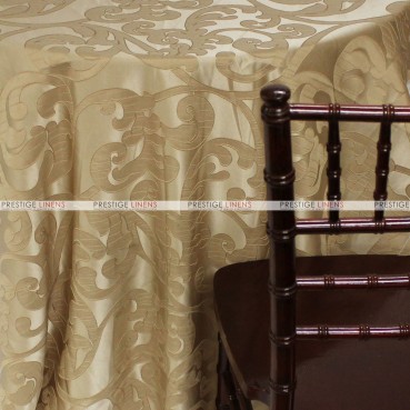 Victorian Damask Table Linen - Khaki