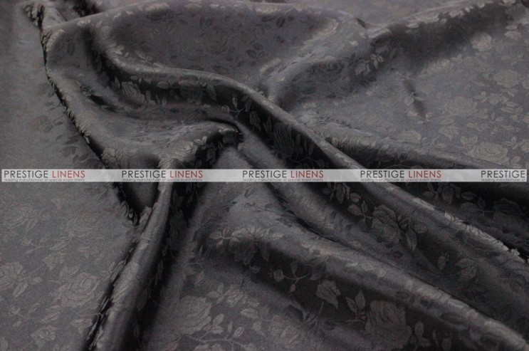 Brocade Satin - Fabric by the yard - Black