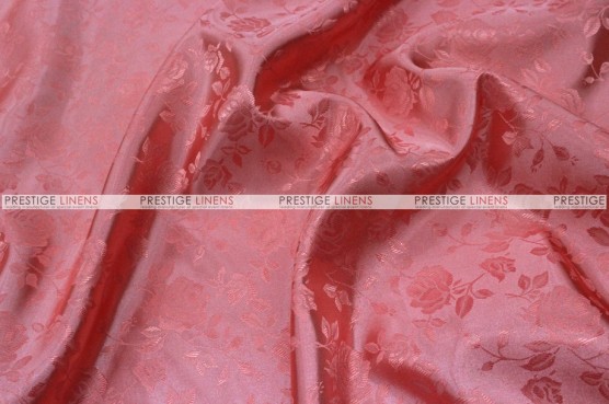 Brocade Satin - Fabric by the yard - Coral