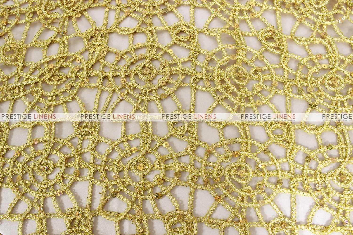 Chemical Lace - Fabric by the yard - Gold - Prestige Linens