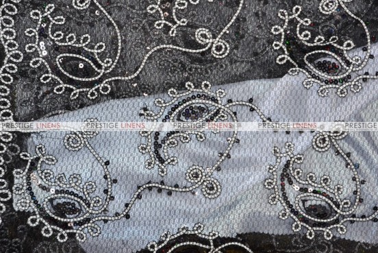 Coco Paisley - Fabric by the yard - Black