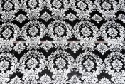 Damask Print Lamour - Fabric by the yard - Black/White