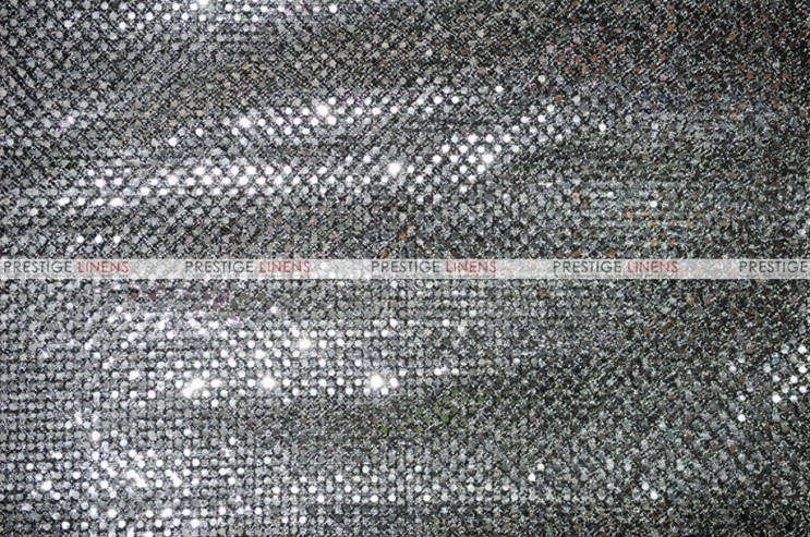 Dot Sequins 3mm - Fabric by the yard - Silver/Black