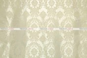 Flocking Damask Taffeta - Fabric by the yard - Ivory/Ivory