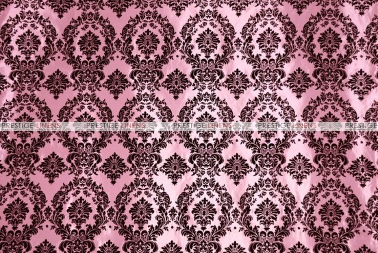 Flocking Damask Taffeta - Fabric by the yard - Pink/Black