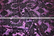 Flocking Damask Taffeta - Fabric by the yard - Plum/Black