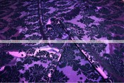 Flocking Damask Taffeta - Fabric by the yard - Purple/Black