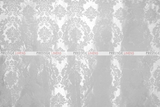 Flocking Damask Taffeta - Fabric by the yard - White/White