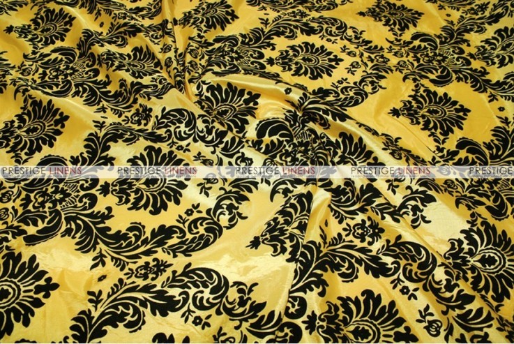 Flocking Damask Taffeta - Fabric by the yard - Yellow/Black