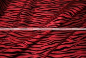 Flocking Zebra Taffeta - Fabric by the yard - Red