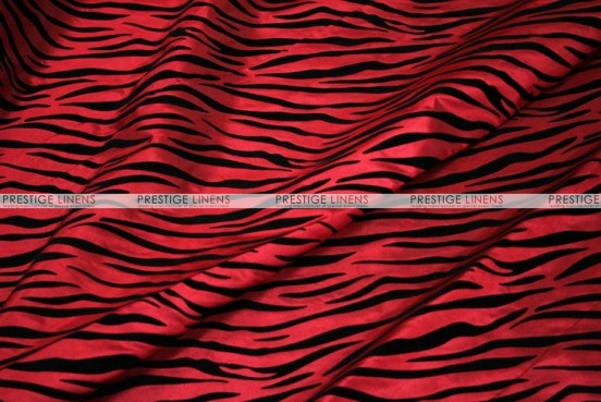 Flocking Zebra Taffeta - Fabric by the yard - Red