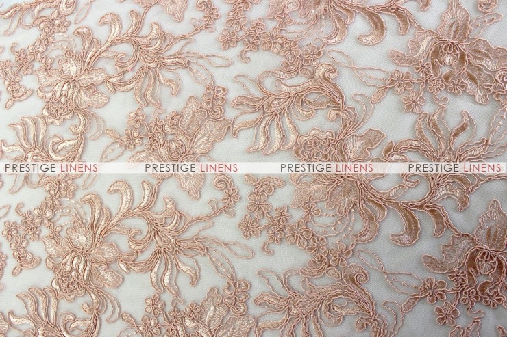 Giselle Net Embroidery - Fabric by the yard - Blush