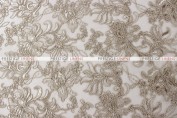 Giselle Net Embroidery - Fabric by the yard - Taupe