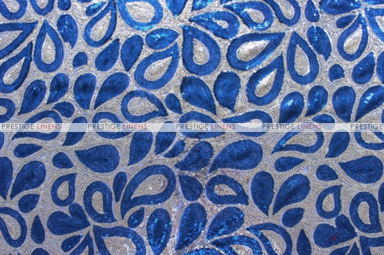 Jaipur - Fabric by the yard - Blue/Silver