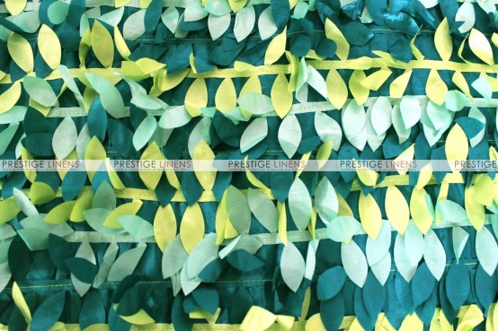 Leaf Petal Taffeta - Fabric by the yard - Multi Teal