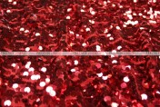 Mesh Sequins Embroidery - Fabric by the yard - Red