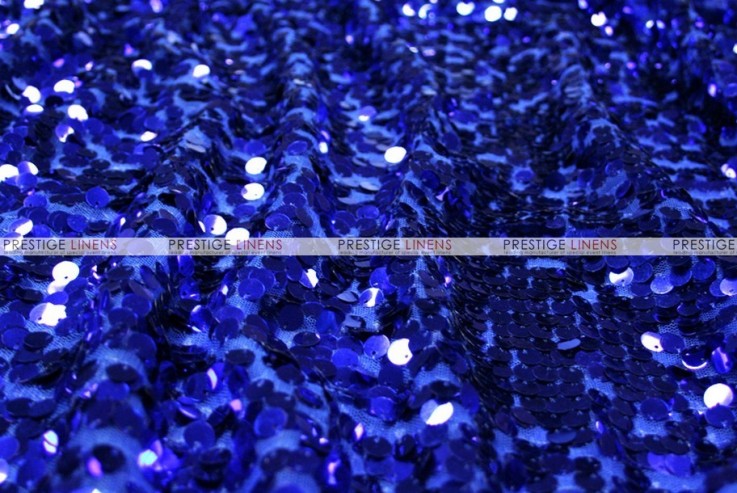 Mesh Sequins Embroidery - Fabric by the yard - Royal