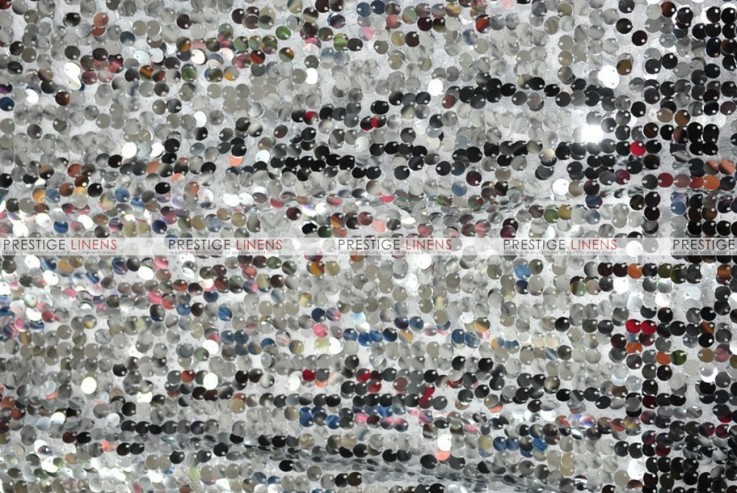 Mesh Sequins Embroidery - Fabric by the yard - Silver