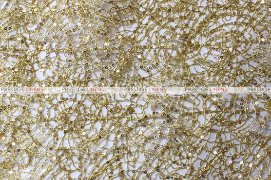 Metallic Chain Lace - Fabric by the yard - Gold
