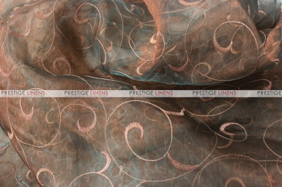 Organza Swirl - Fabric by the yard - 320 Jade/Blush