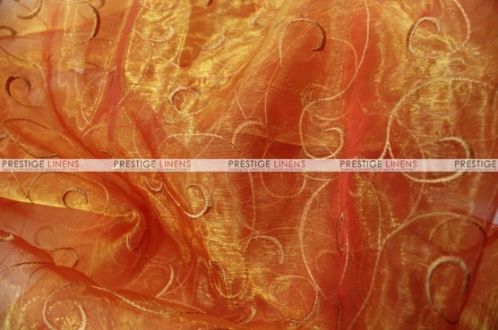 Organza Swirl - Fabric by the yard - 431 Orange