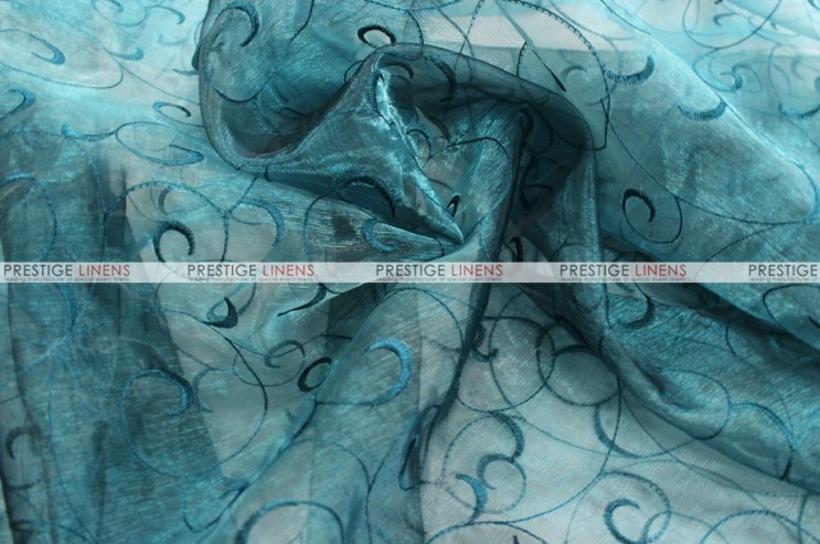 Organza Swirl - Fabric by the yard - 738 Teal