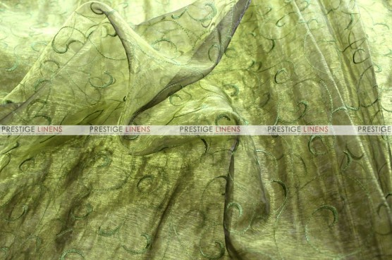 Organza Swirl - Fabric by the yard - 830 Olive