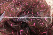 Organza Swirl - Fabric by the yard - Brown/Fuchsia