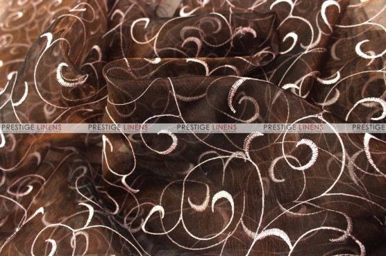 Organza Swirl - Fabric by the yard - Brown/Pink