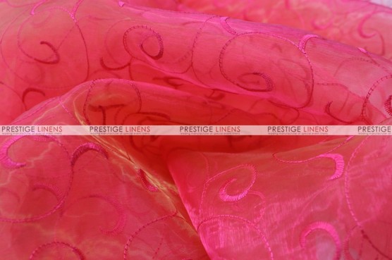 Organza Swirl - Fabric by the yard - Orange/Fuchsia