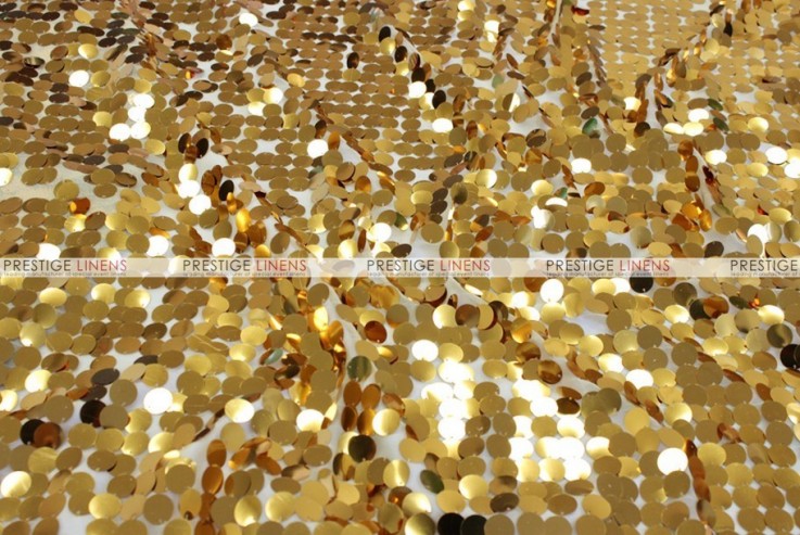 CV Linens 10 Yards Square Payette Sequins Fabric Bolt - Gold