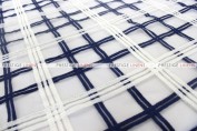 Plaid Sheer - Fabric by the yard - Navy/White