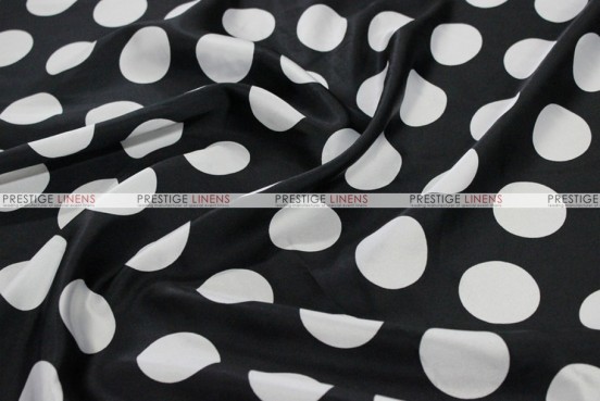 Polka Dot Charmeuse - Fabric by the yard - Black/White