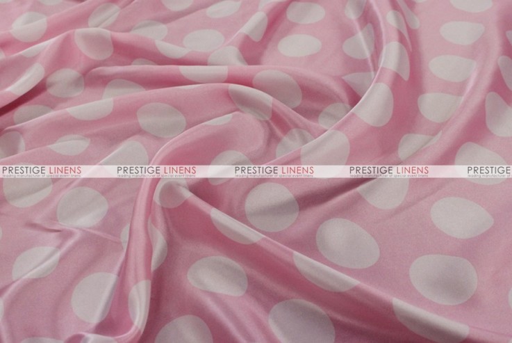 Polka Dot Charmeuse - Fabric by the yard - Pink/White