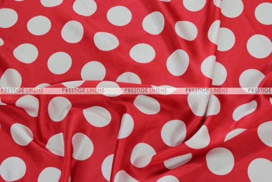 Polka Dot Charmeuse - Fabric by the yard - Red/White