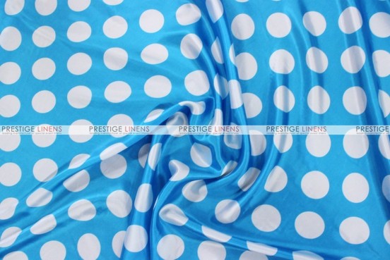 Polka Dot Charmeuse - Fabric by the yard - Turquoise/White