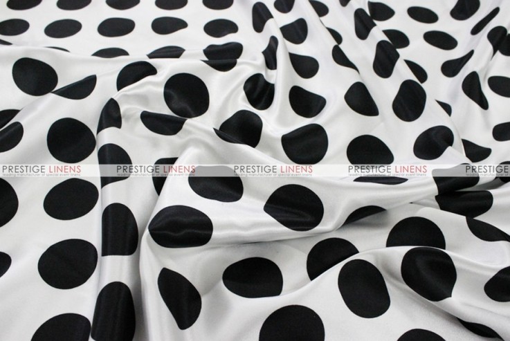 Polka Dot Charmeuse - Fabric by the yard - White/Black