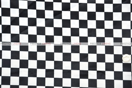 Race Check Lamour - Fabric by the yard - 1 Inch - White