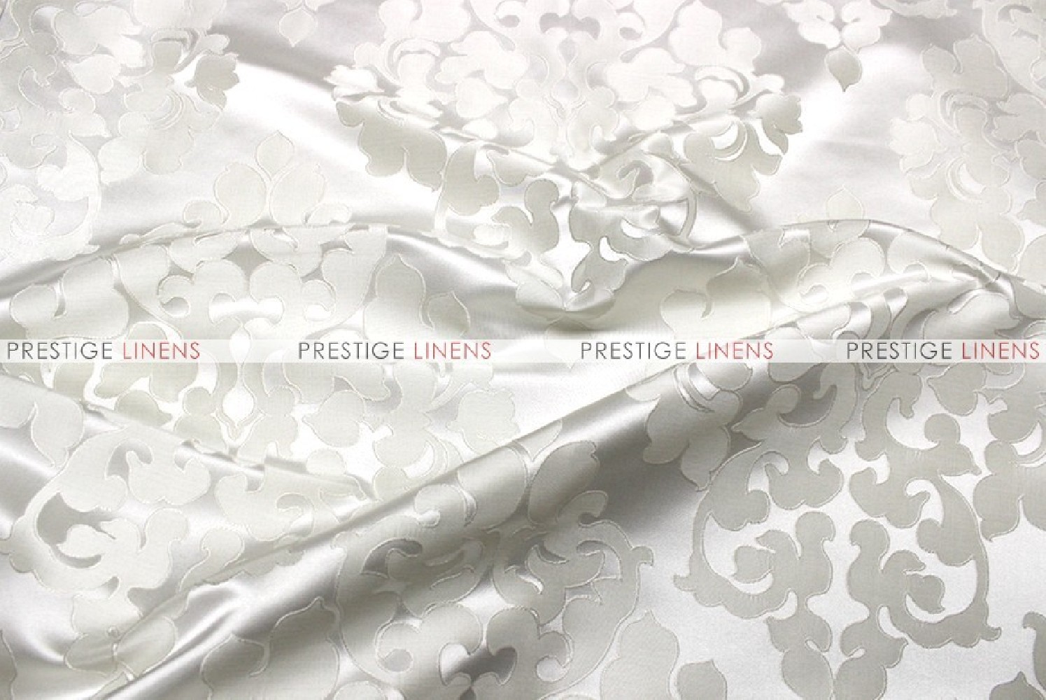 Polka Dot Charmeuse - Fabric by the yard - White/Red - Prestige Linens