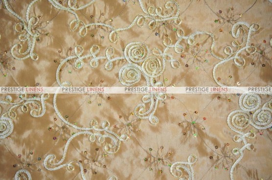 Ribbon Sequins Taffeta - Fabric by the yard - Gold