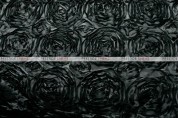 Rosette Satin - Fabric by the yard - Black