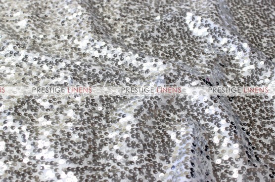 Taffeta Sequins Embroidery - Fabric by the yard - White/Silver