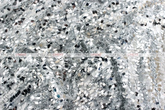 Teardrop Sequins - Fabric by the yard - Silver