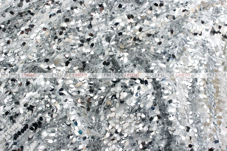 Teardrop Sequins - Fabric by the yard - Silver - Prestige Linens